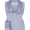 ETON Hemd 1000/00511/35 Contemporary Fit, Baumwolle, Weiß-hellblau gemustert, Weiß-braun