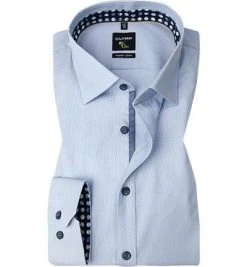 OLYMP No Six Super Slim 2514/54/11 Hemd, Super Slim Fit, Baumwolle, Bleu meliert, Bleu