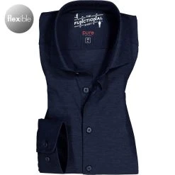 PURE Hemd 3386-21150/139 Funktionsmaterial, Nachtblau meliert, Nachtblau