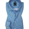 OLYMP Level Five Body Fit 0766/64/11 Hemd, Baumwolle, Bleu-weiß gemustert, Bleu