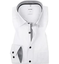 OLYMP Luxor Comfort Fit 0713/64/67 Hemd, Chambray, Weiß, Anthrazit