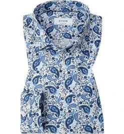 ETON Hemd 1000/00956/25 Contemporary Fit, Popeline, Blau gemustert, Blau