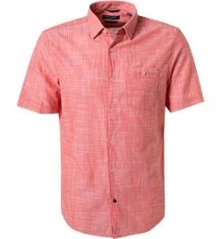 Pierre Cardin Hemd 53916/000/27175/9023 Kurzarmhemd, Modern Fit, Baumwolle, Lachs meliert, Lachs