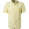 Pierre Cardin Hemd 53916/000/27174/9022 Kurzarmhemd, Modern Fit, Baumwolle, Hellgelb gestreift, Gelb