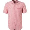 Pierre Cardin Hemd 53916/000/27174/9023 Kurzarmhemd, Modern Fit, Baumwolle, Lachs gestreift, Lachs