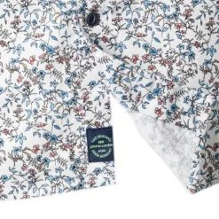 Pierre Cardin Hemd 53889/000/27163/9000 Kurzarmhemd, Modern Fit, Baumwolle, Weiß-hellblau gemustert, Weiß -hemdenverkauf 338837 norm3
