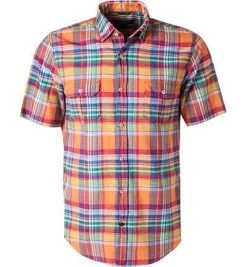 Pierre Cardin Hemd 52200/000/27177/9047 Kurzarmhemd, Modern Fit, Baumwolle, Multicolour kariert, Multicolor