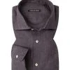 rosso e nero Hemd A144/anthrazit Reines Leinen