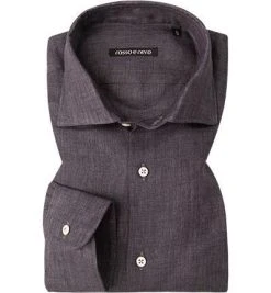 rosso e nero Hemd A144/anthrazit Reines Leinen