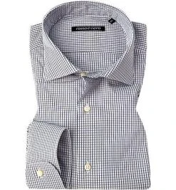 rosso e nero Hemd A7/weiß-blau Popeline, Weiß-blau kariert