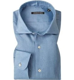 rosso e nero Hemd A14/blau Reines Leinen