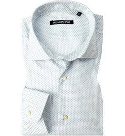 rosso e nero Hemd A17/weiß-hellblau Popeline, Weiß-hellblau gemustert