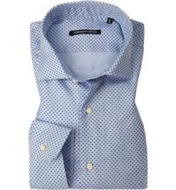 rosso e nero Hemd A5/hellblau-blau Baumwolle, Hellblau gemustert