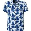 Lucky de Luca Hemd Toledo 91422/1 Kurzarmhemd, Mikrofaser, Blau gemustert, Blau-weiß