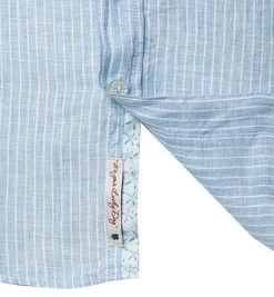 Lucky de Luca Hemd Tino 91212/1 Reines Leinen, Hellblau gestreift, Blau-weiß -hemdenverkauf 340329 norm3