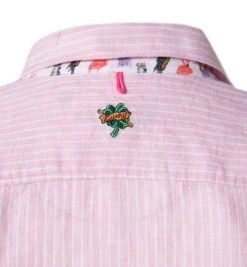 Lucky de Luca Hemd Tino 91212/2 Reines Leinen, Hellrosé gestreift, Pink-weiß -hemdenverkauf 340330 norm5