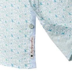 Lucky de Luca Hemd Nyro 91105/1 Reines Leinen, Hellblau gemustert, Weiß-türkis -hemdenverkauf 340334 norm3