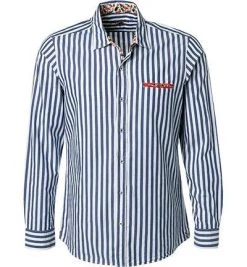 Lucky de Luca Hemd Tino 91213/1 Baumwolle, Navy-weiß gestreift, Dunkelblau-weiß