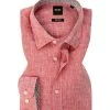 BOSS Hemd Lukas 50427135/617 Regular Fit, Reines Leinen, Rot, Rot meliert