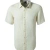 BOSS Hemd Luka 50427126/741 Kurzarmhemd, Regular Fit, Reines Leinen, Pastellgelb , Hellgelb