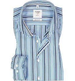 OLYMP Level Five Body Fit smartbusiness 3538/54/18 Hemd, Baumwolle, Marineblau gestreift, Marine