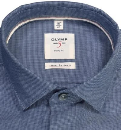 OLYMP Level Five Body Fit smartbusiness 3520/54/18 Hemd, Baumwolle, Dunkelblau gemustert, Marine 2 OLYMP Level Five Body Fit smartbusiness 3520/54/18 Hemd, Baumwolle, Dunkelblau gemustert, Marine – Bild 2
