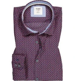 OLYMP Casual Level Five Body Fit 3060/54/35 Hemd, Baumwolle, Rot gemustert, Rot