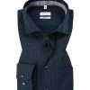 Seidensticker Hemd EL 193745/19 Regular Fit, Popeline, Extra langer Arm, Dunkelblau gemustert, Dunkelblau