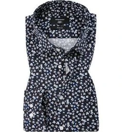 Seidensticker Hemd 193980/19 Regular Fit, Popeline, Dunkelblau gemustert, Dunkelblau