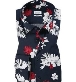 Seidensticker Hemd 193990/47 Regular Fit, Popeline, Dunkelblau gemustert, Multicolor