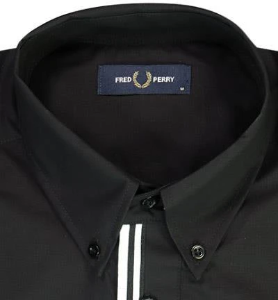Fred Perry Hemd M8562/102 Popeline, Schwarz 2 Fred Perry Hemd M8562/102 Popeline, Schwarz – Bild 2
