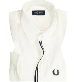 Fred Perry Hemd M8562/129 Popeline, Ecru, Schneeweiß