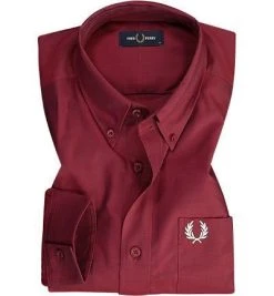 Fred Perry Hemd M8501/122 Baumwolle, Dunkelrot