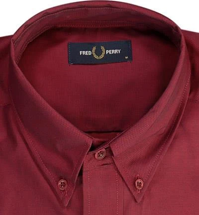 Fred Perry Hemd M8501/122 Baumwolle, Dunkelrot 2 Fred Perry Hemd M8501/122 Baumwolle, Dunkelrot – Bild 2