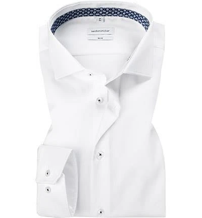 Seidensticker Hemd EL 695125/01 Slim Fit, Twill, Extra langer Arm, Weiß 1 Seidensticker Hemd EL 695125/01 Slim Fit, Twill, Extra langer Arm, Weiß