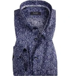 OLYMP Signature Tailored Fit 8580/54/18 Hemd, Baumwolle, Dunkelblau gemustert, Marine