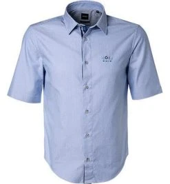 BOSS Hemd Bruny 50425605/423 Kurzarmhemd, Regular Fit, Baumwolle, Hellblau