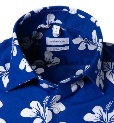 Seidensticker Hemd 194291/15 Kurzarmhemd, Regular Fit, Popeline, Blau-weiß gemustert, Blau 2 Seidensticker Hemd 194291/15 Kurzarmhemd, Regular Fit, Popeline, Blau-weiß gemustert, Blau – Bild 2