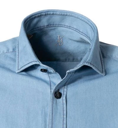 Jacques Britt Hemd 856170/13 Jeanshemd, Perfect Fit, Baumwolle, Hellblau, Blau 2 Jacques Britt Hemd 856170/13 Jeanshemd, Perfect Fit, Baumwolle, Hellblau, Blau – Bild 2