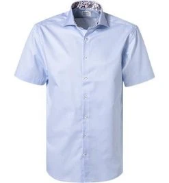 Stenströms Hemd 684114/2307/102 Kurzarmhemd, Fitted Body, Baumwolle, Hellblau gestreift, Hellblau