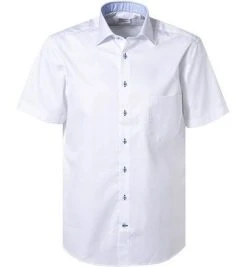 Stenströms Hemd 685774/0497/000 Kurzarmhemd, Fitted Body, Baumwolle, Weiß