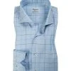 Stenströms Hemd 712111/7935/103 Slimline, Baumwolle, Hellblau kariert, Hellblau