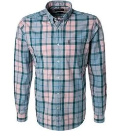 Barbour Hemd Sandwood pink MSH4712PI51 Tailored Fit, Popeline, Petrol-rosa kariert