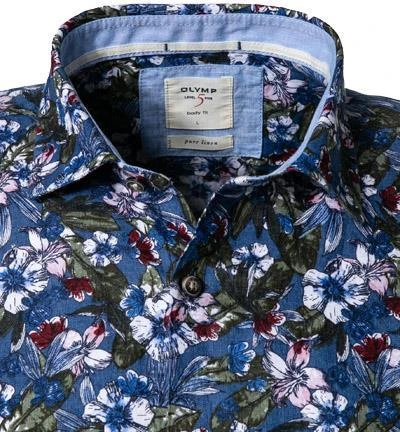 OLYMP Casual Level Five Body Fit 3100/54/26 Hemd, Casual Body Fit, Reines Leinen, Multicolor, Blau-rot 2 OLYMP Casual Level Five Body Fit 3100/54/26 Hemd, Casual Body Fit, Reines Leinen, Multicolor, Blau-rot – Bild 2