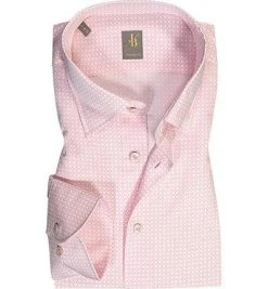 Jacques Britt Hemd Messina 836260/40 Custom Fit, Popeline, Rosa gemustert, Rose