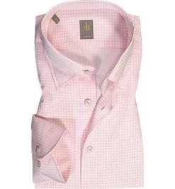 Jacques Britt Hemd Messina 866260/40 Slim Fit, Baumwolle, Rosa gemustert, Rosa