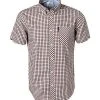 Ben Sherman Hemd 0059144/550 Regular Fit, Popeline, Rot kariert, Rot