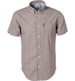 Ben Sherman Hemd 0059144/550 Regular Fit, Popeline, Rot kariert, Rot