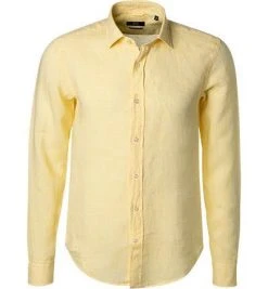 BOSS Hemd Joy 50429072/741 Slim Fit, Reines Leinen, Hellgelb , Hellgelb