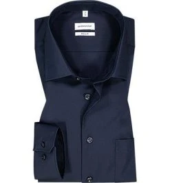 Seidensticker Hemd 001000/19 Regular Fit, Popeline, Nachtblau